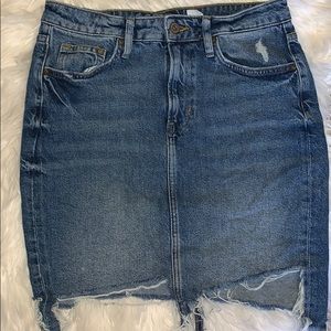 Distressed Denim skirt